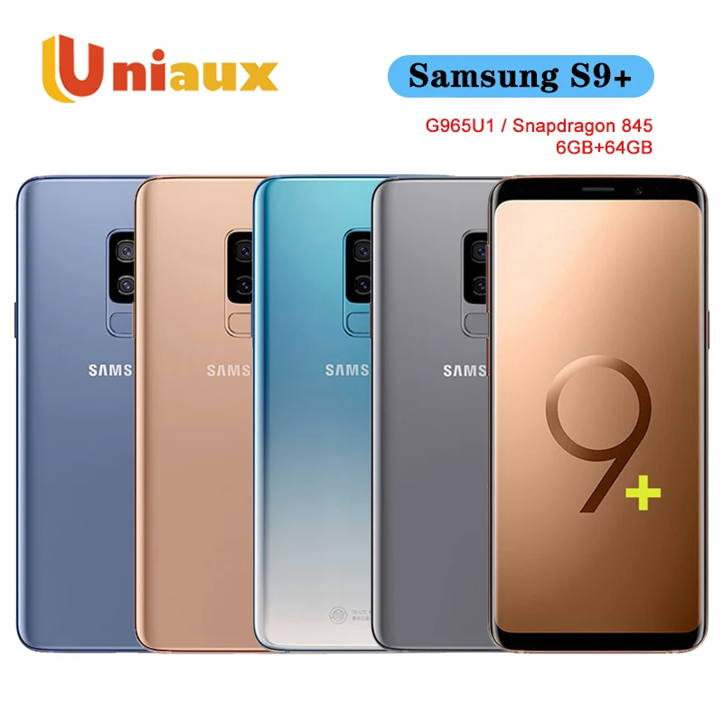 

For Samsung Galaxy S9+ S9 Plus G965U G965U1 Unlocked 4G Android Mobile Phone Octa Core Snapdragon 845 6.2" Dual 12MP 6GB 64GB