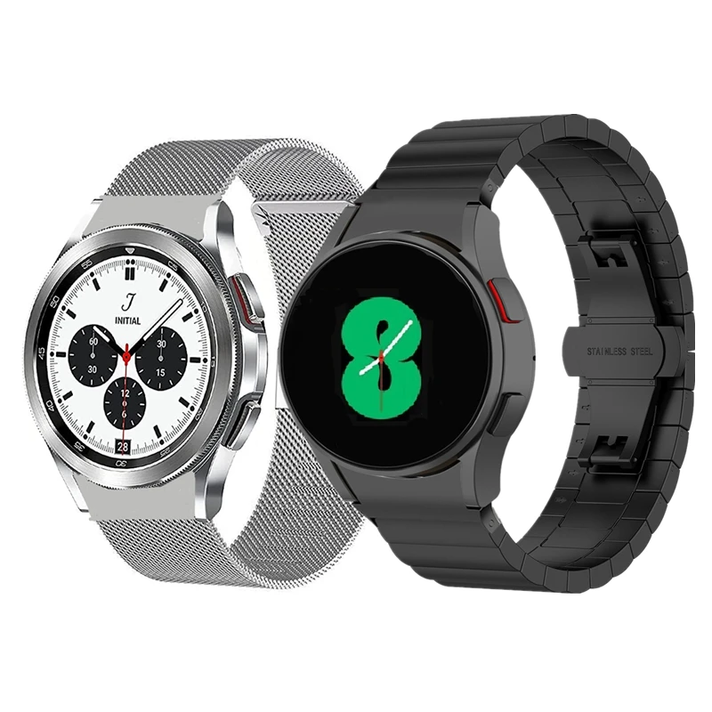 

Набор ремешков для Galaxy Watch 4 Band 44 мм 40 мм, сетчатый Браслет из нержавеющей стали для Samsung Galaxy Watch 4 Classic 42 мм 46 мм