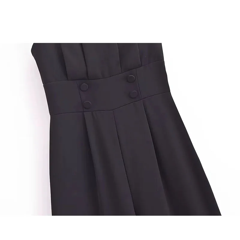 Женский Длинный комбинезон с открытыми плечами широкими штанинами