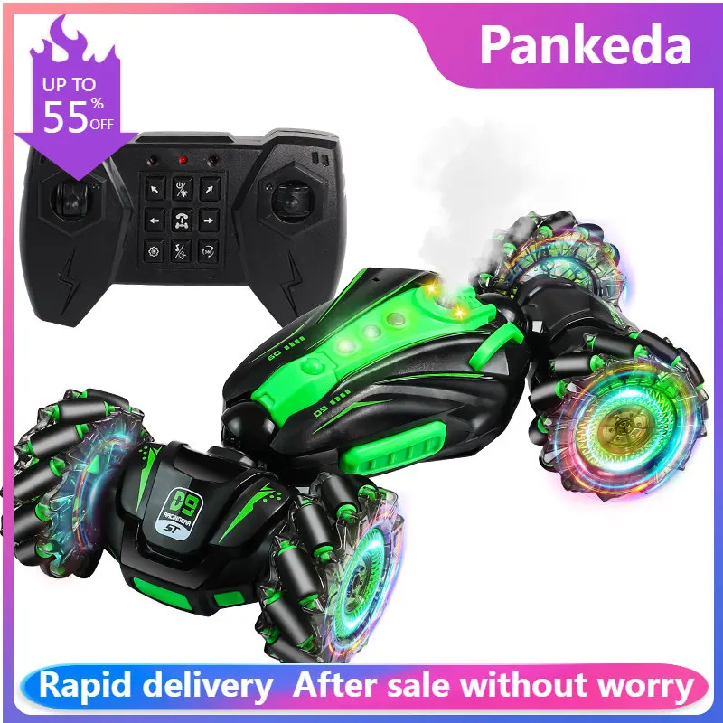 

4WD Stunt RC Car With LED Light Gesture Induction Deformation Twist Climbing Radio Controlled Car Electronic Toys for Kids gift