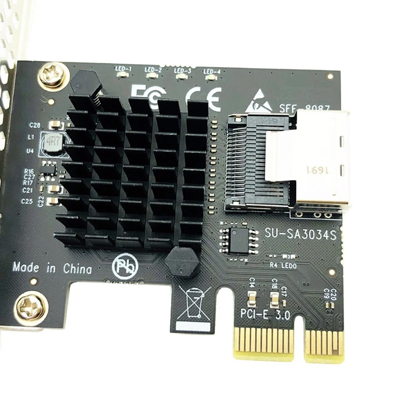 

Переходная карта PCIE 1X на Mini SAS, USB 3,0, 6 Гбит/с, карта расширения жесткого диска для майнинга ЧИА