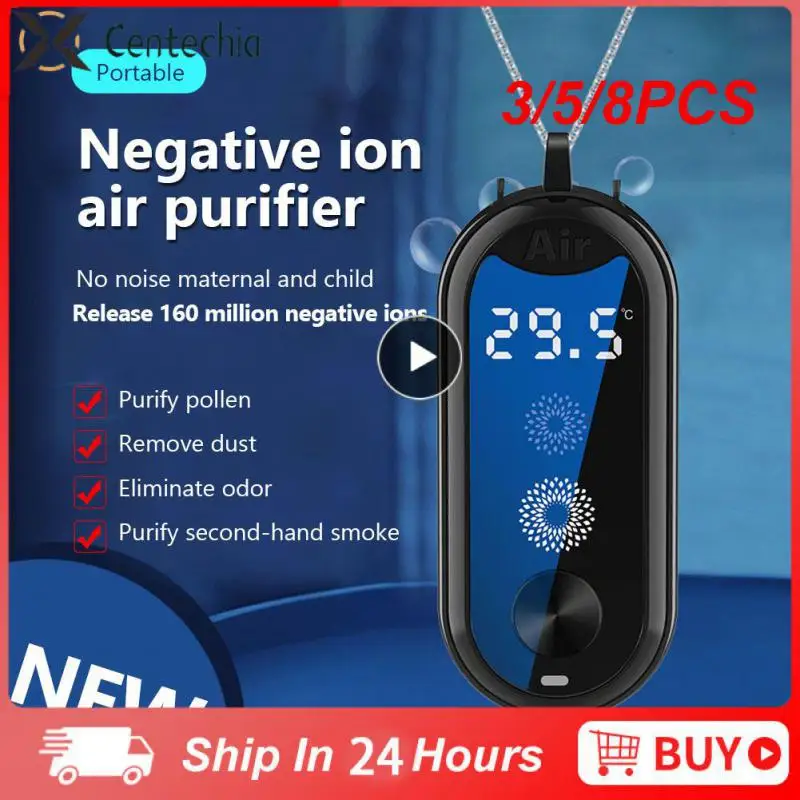 

3/5/8PCS Wearable Usb Air Purifiers Mini Aromatherapy Purifier Personal Sterilizer Smoke Remover Portable Smoke Removal New