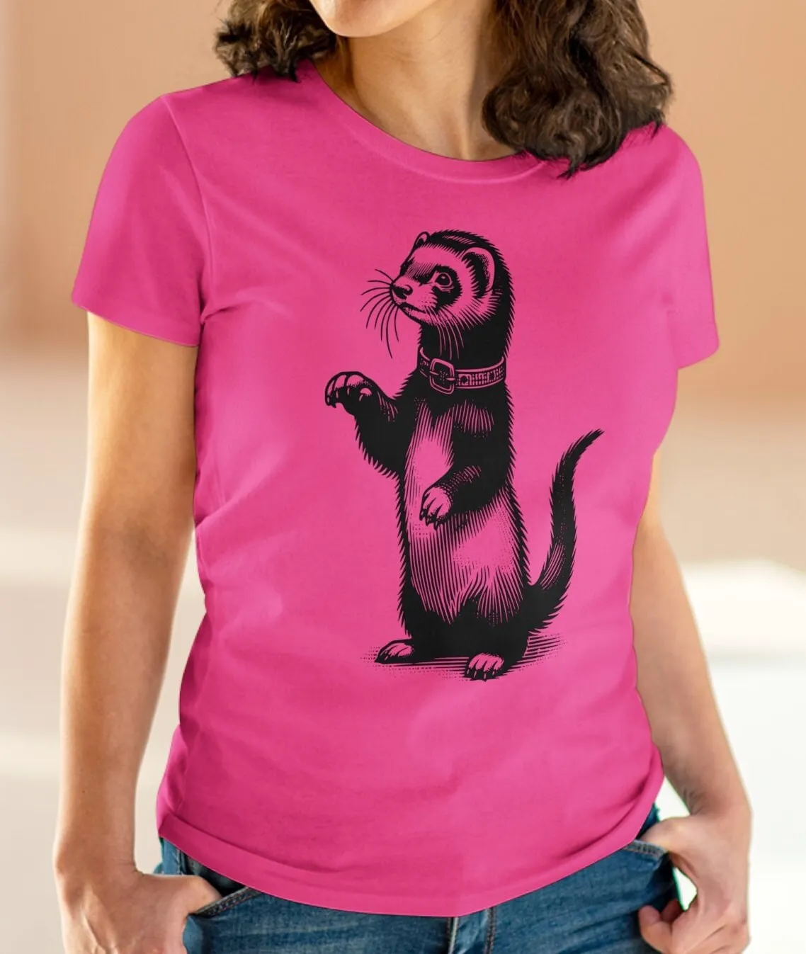 Футболка с хорьком милая женская летняя футболка