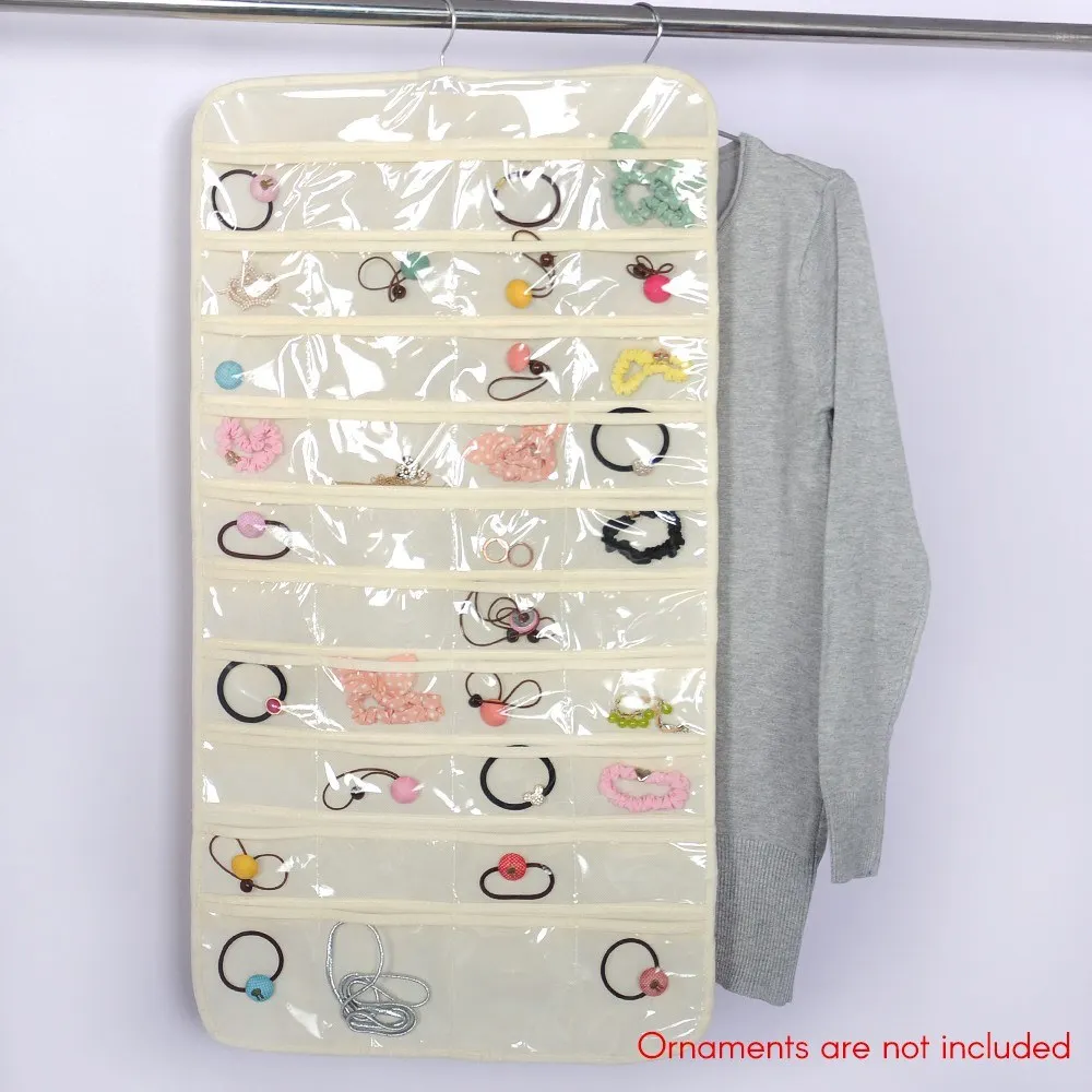 

40 grid spot non-woven storage hanging bag double-sided PVC jewelry hanging storage creative household items