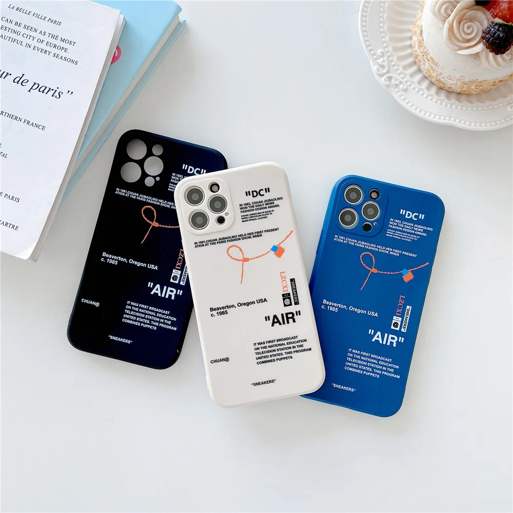 hot tides brand sneakers phone case for iphone 13 12 mini 11 pro x xr xs max 7 8 6 plus simple label letter silicone cover coque free global shipping