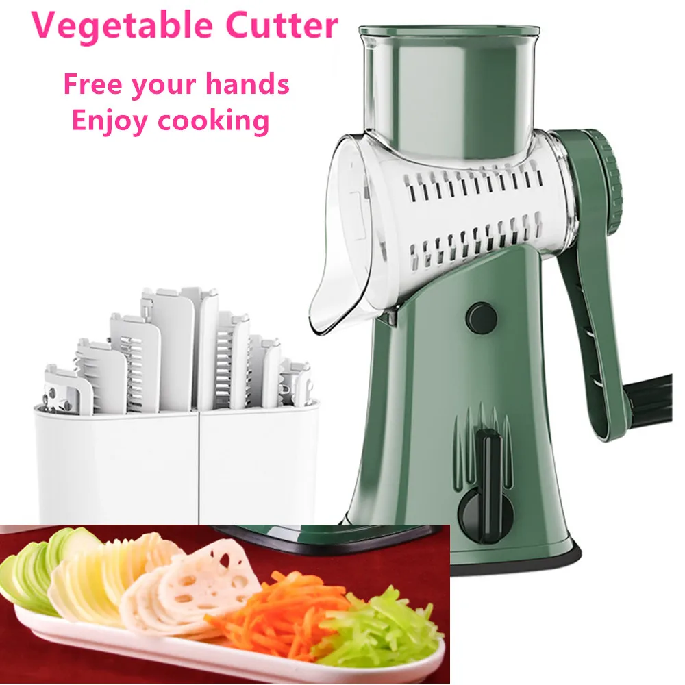 

Vegetable Cutter Slicer Chopper Machine with 5 Set Blades Thick Wire Wavy Grinding Garlic Cheese Kitchen Accessories Tool