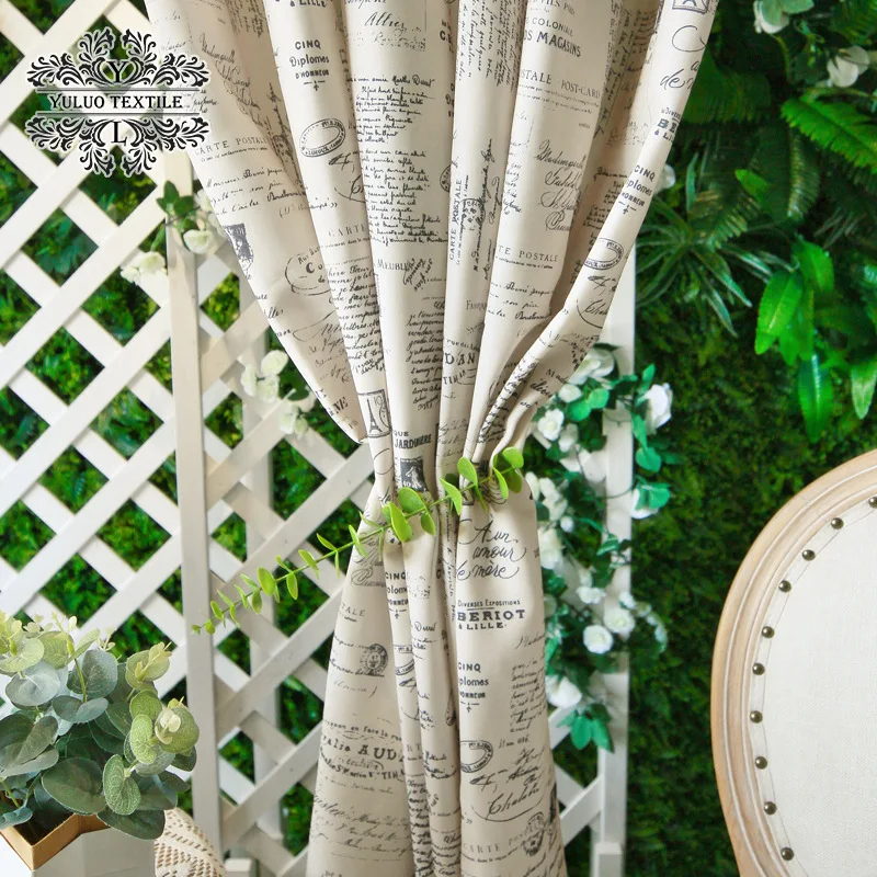 

Современные и минималистичные американские роскошные шторы для гостиной, спальни, затемняющие шторы из хлопка и льна с вышивкой и принтом