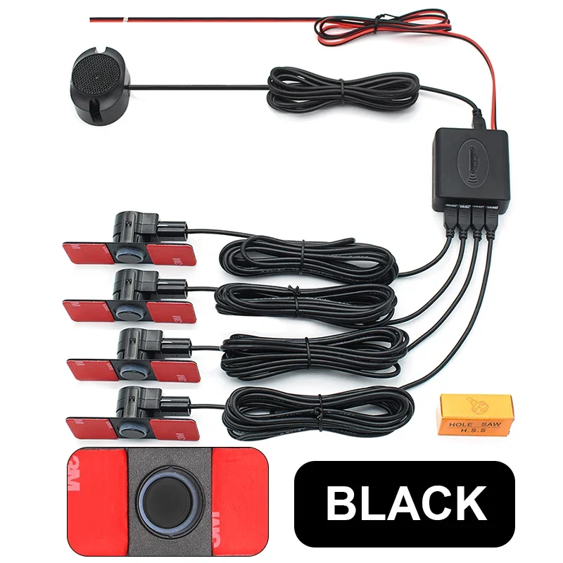 

GreenYi датчик парковки автомобиля Assistant Parktronics 4 черный/серебристый/белый 13 мм плоские датчики обратный радар звук зуммер звук сигнализации