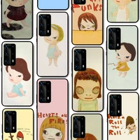 art cartoon yoshitomo nara accessories phone case for huawei p40 p30 p20 pro p10 plus p9 p8 lite p smart cover