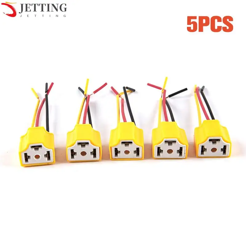 

5PCS Car Headlight Ceramic Socket H4 Ceramic Plug High Temperature H4 Socket