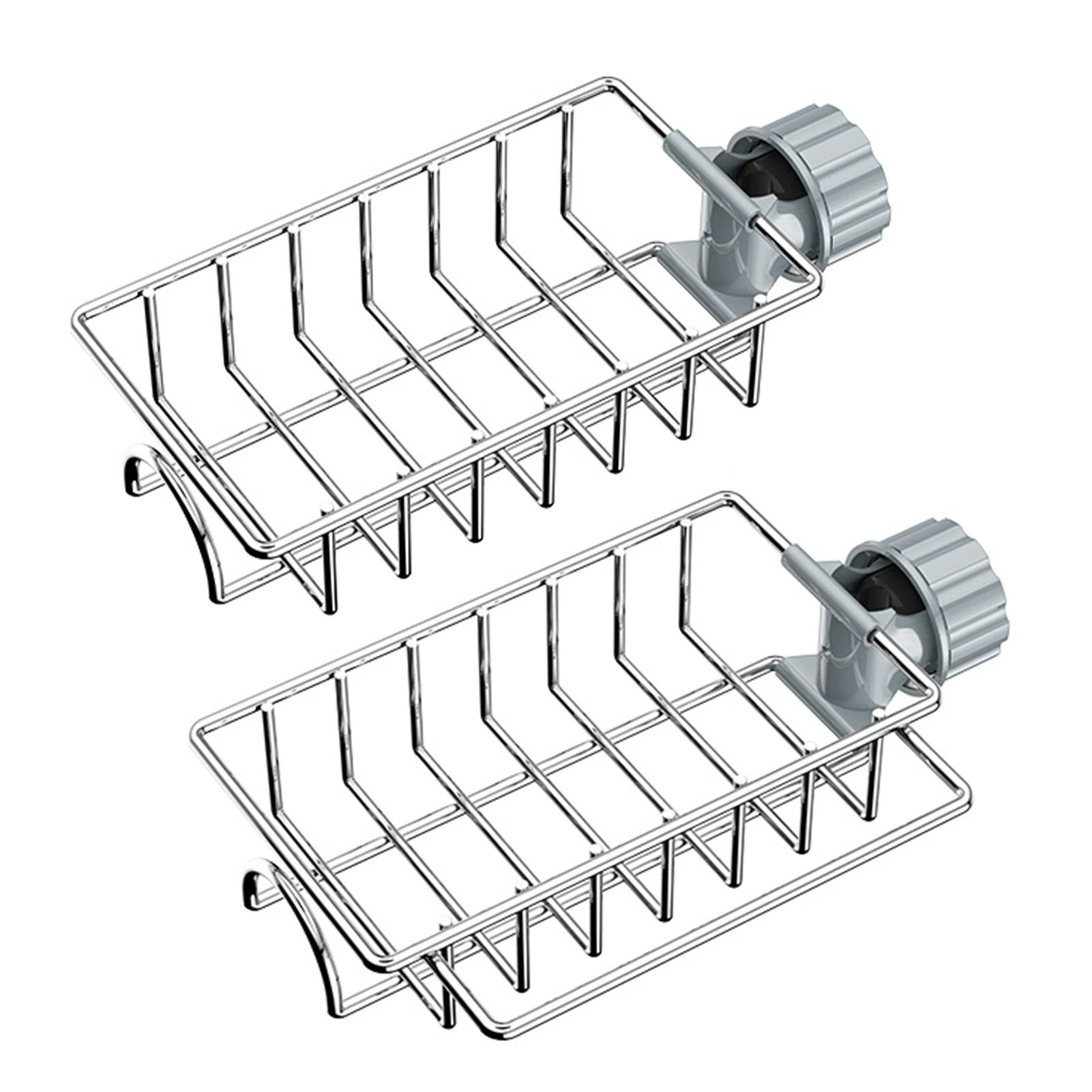 

2pcs No Drilling Shampoo Waterproof Stainless Steel Multifunction Storage Holder Soap Universal Tidy Kitchen Restaurant Bathroom