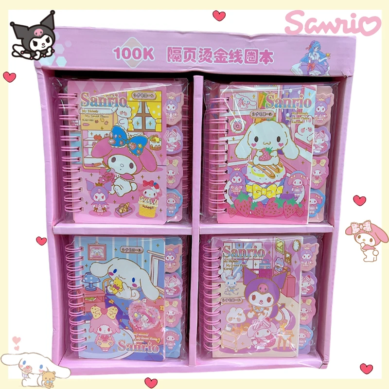 

Sanrio Kuromi Kawaii Notebook Cute Cartoon My Melody Cinnamoroll Girl Portable A6 Diary Handbook Coil Notepad Holiday Gifts