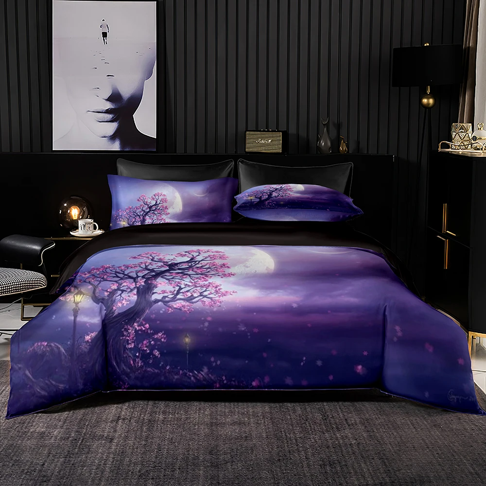 Комплект постельного белья из искусственного сатина с пододеяльником размер