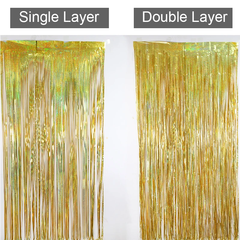 1 м ширина Яркая Лента занавеска с бахромой Золотой дождь шелковые шторы
