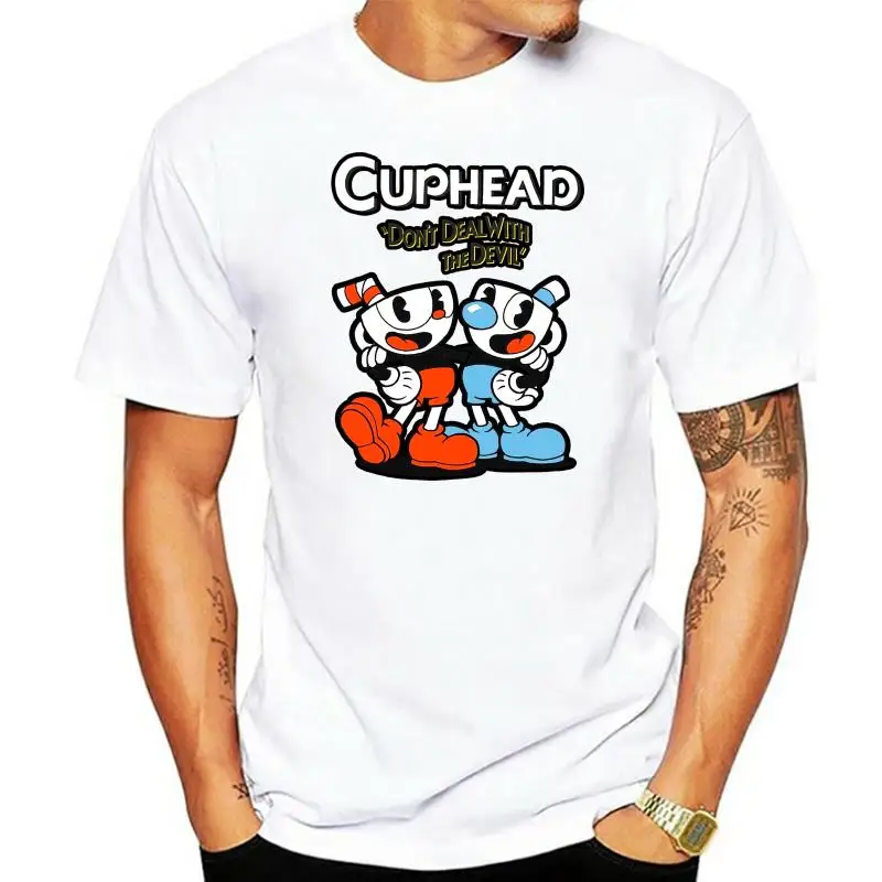 

Мужская футболка Cuphead Bros, черная Повседневная футболка с коротким рукавом, Мужская одежда, летние футболки