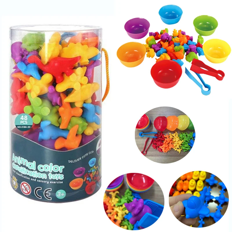 

Kid Rainbow Matching Game Animal Cognition Rainbow Color Sort Fine Motor Training Montessori Sensory Education Puzzle Toy Gift