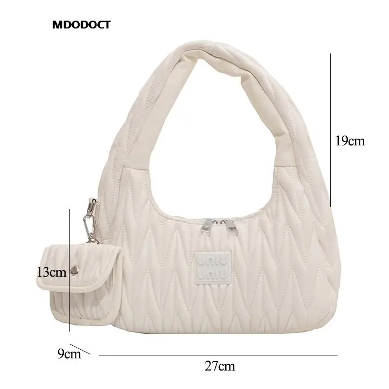 Плиссированная женская сумка через плечо кошельки для подмышек новинка 2023