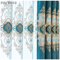 embroidered window curtians for living room bedroom dining thicken high end curtain fabric hollow cord embroidery high shading