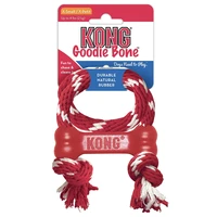 kong puppy goodie bone with rope teething rubber teeth cleaning dog toy for x small puppies