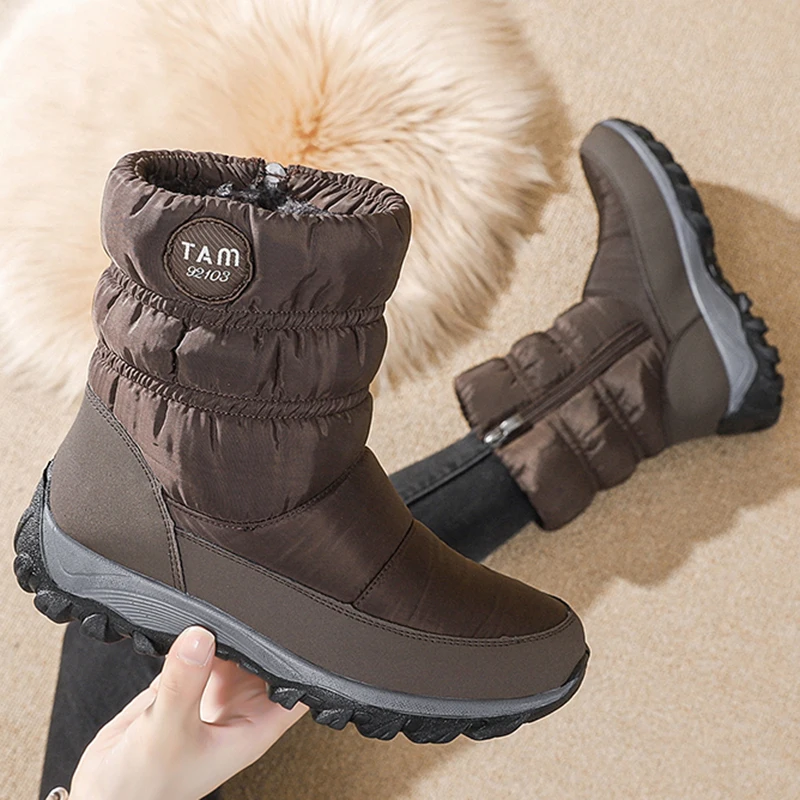 Зимние сапоги женская обувь на плоской подошве платформе женские повседневные