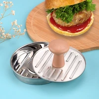 diy meatloaf press mold stainless steel hamburger making round shape meat beef grill press patty maker for kitchen biscuit tools
