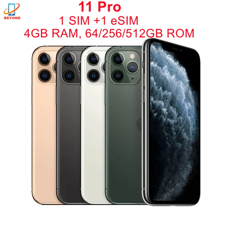 

Оригинальный Apple iPhone 11 Pro, 5,8 дюйма, ОЗУ 4 Гб, ПЗУ 64/256/512 ГБ, FACE ID A13 Bionic IOS iPhone11 Pro 11pro 4G LTE