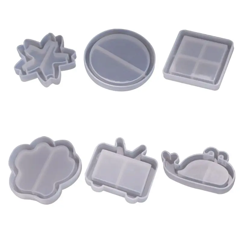 

New Mold Snowflake Round Square Model DIY Handmade Pendant Jewelry Making Silicone Molds Crystal Epoxy Mould F19D