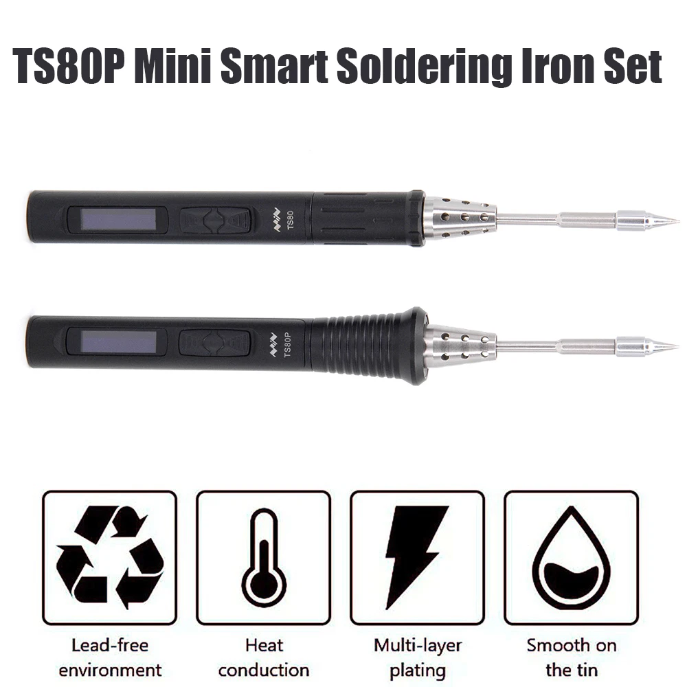 

Minidso TS80P Electric Soldering Iron Set PD2.0 QC3.0 Power Supply Mini Smart Soldering Iron 100-400℃ LCD Station Welding Tools