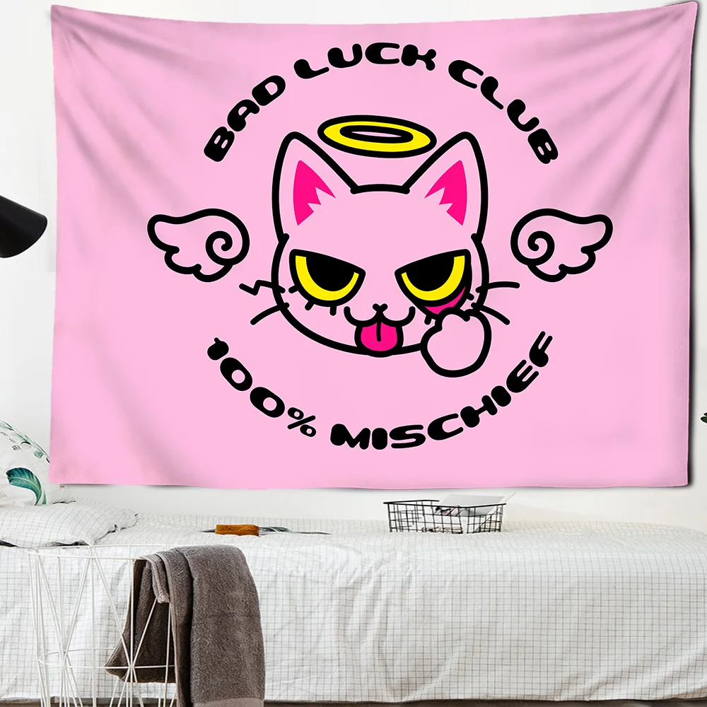 

Cute Kitten Tapestry Tarot Tapestry Naughty Animals Tapestries Boho Style Decor Home Decor Hippie Mattress Girls Dorm Room Decor