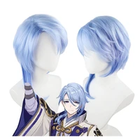anime cosplay god li aya people cos wig cosplay micro gradient color partial small trailing short section blue synthetic hair