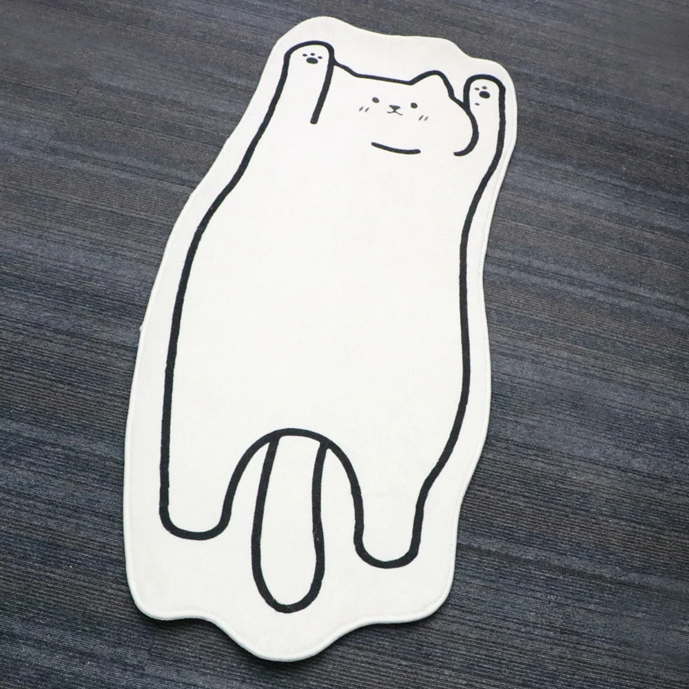 

Table Mat Decor Non-slip Cartoon Rug Soft Floor Mat Cute Cat Carpet Bay Window Carpet for Bedroom Living Room Bedside Area