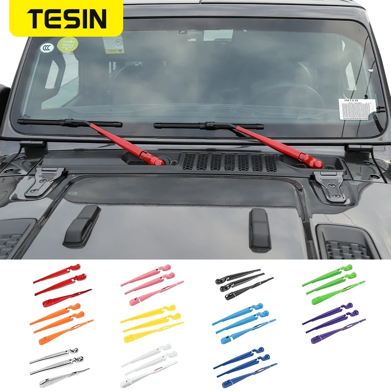

TESIN Front Rear Windshield Wiper Decoration Cover For Jeep Wrangler JL JT 2018 2019 2020 2021 2022 Car Exterior Accessories