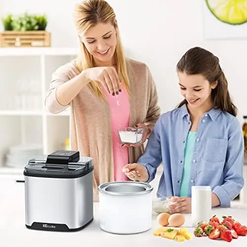 

Ice Cream Maker, Teacher Appreciation Gifts Ice Cream Machine Countertop Fruit Soft Serve Homemade Large Capacity 2 Quart Yogu