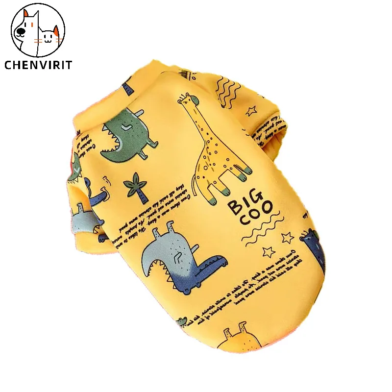 Костюм для домашних животных собак симпатичное пальто с принтом хлопковый