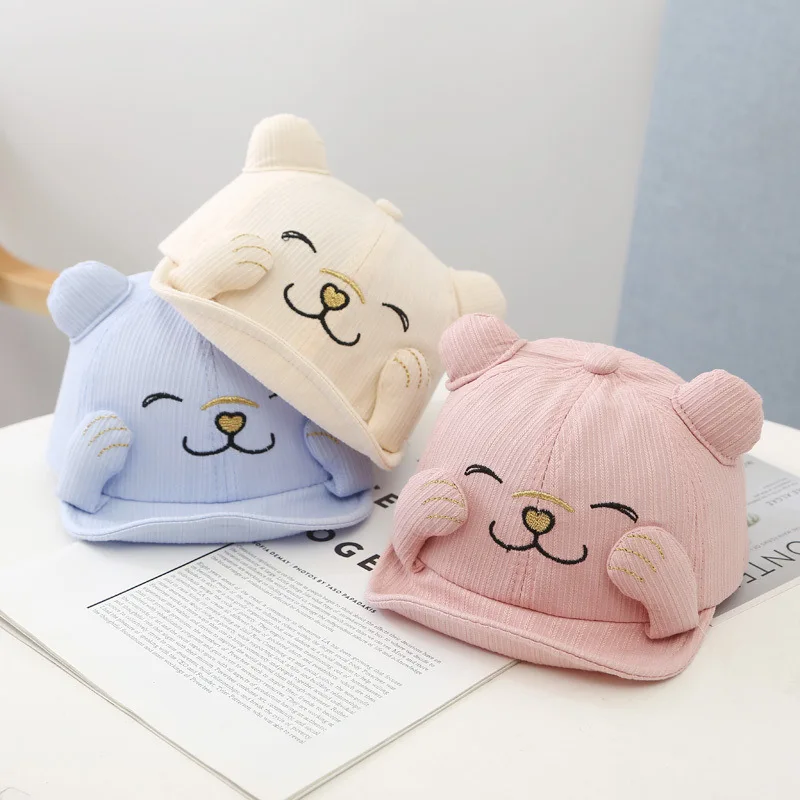 

Cartoon Cat Baby Baseball Cap Spring Summer Breathable Newborn Sun Hats Soft Cotton Kids Infant Boy Girl Visor Caps