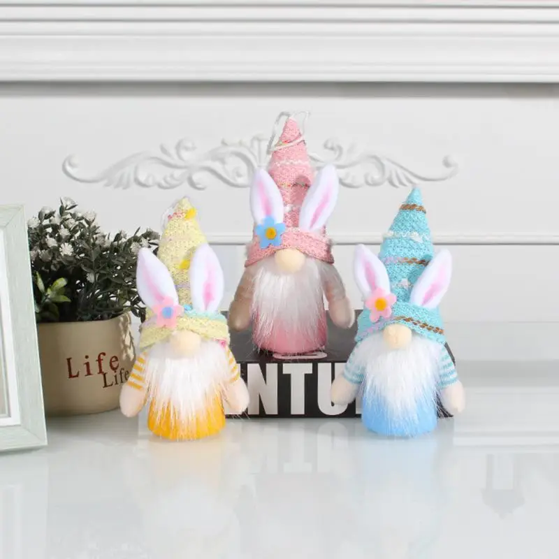 

Creative Festive Atmosphere Easter Bunny Easter Day Theme Design Faceless Dolls With Lights Soft Skin Easter Shining Rabbit Hot