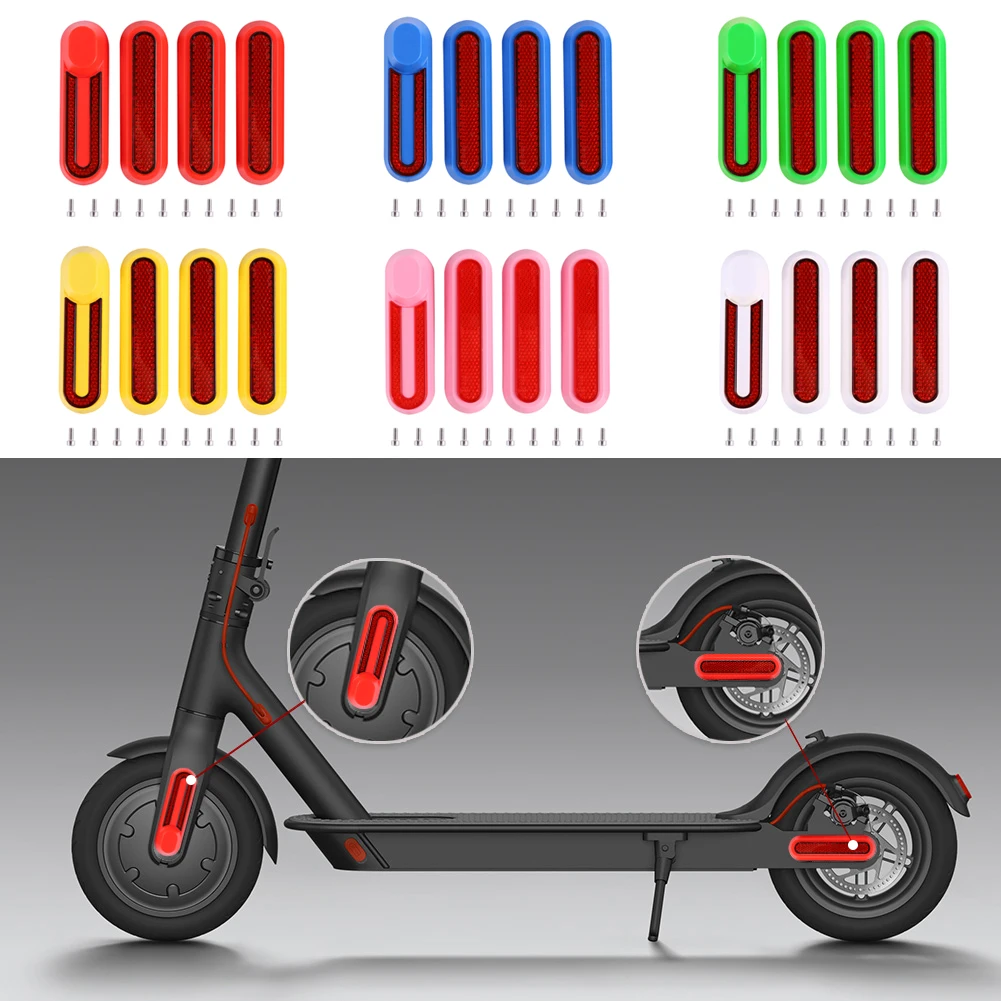 

4 шт. защитный чехол Передняя и задняя защитные светоотражающие детали для M365 M365 Pro / Pro 2 электрический скутер боковой декоративный чехол