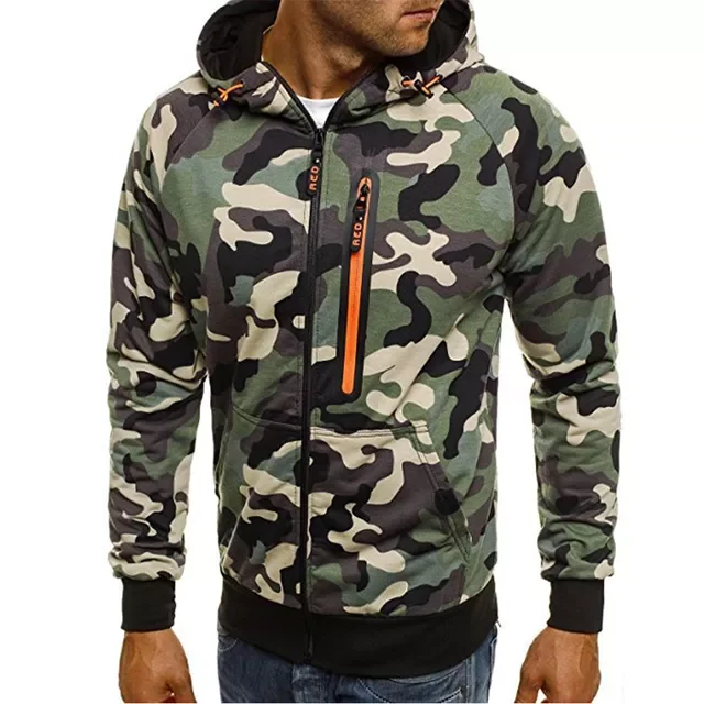 

2022NEW Spring Men's Camouflage Jackets Hooded Coats Casual Zipper Sweatshirts Male Tracksuit Fashion Jacket Mens Clothing O