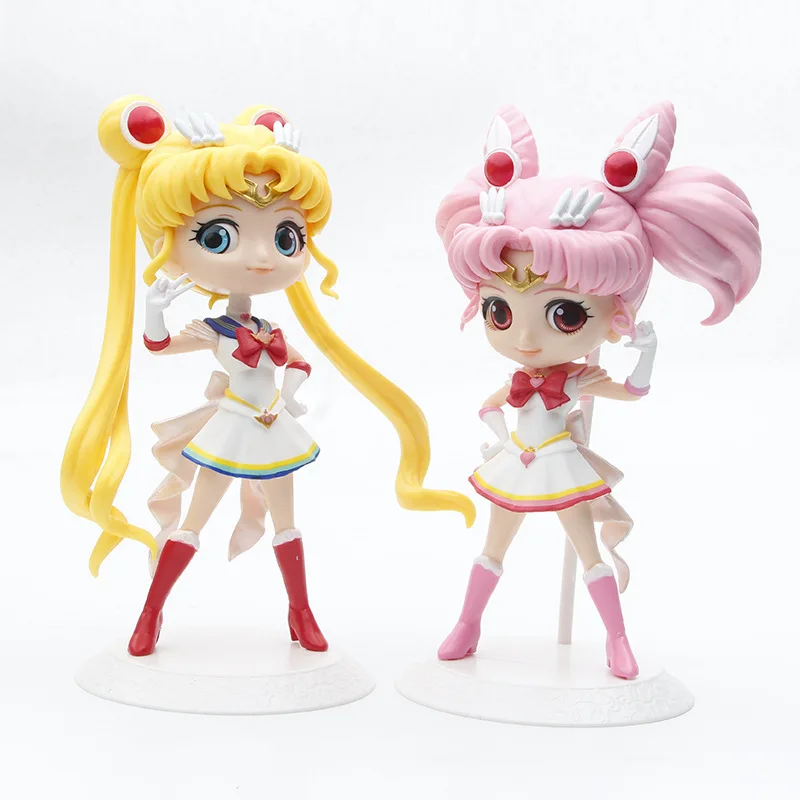 

Anime Sailor Moon Figures Tsukino Usagi Chibiusa Kawaii Q Version Pvc Model Dolls Toys Cake Decor Collectible Christmas Gifts