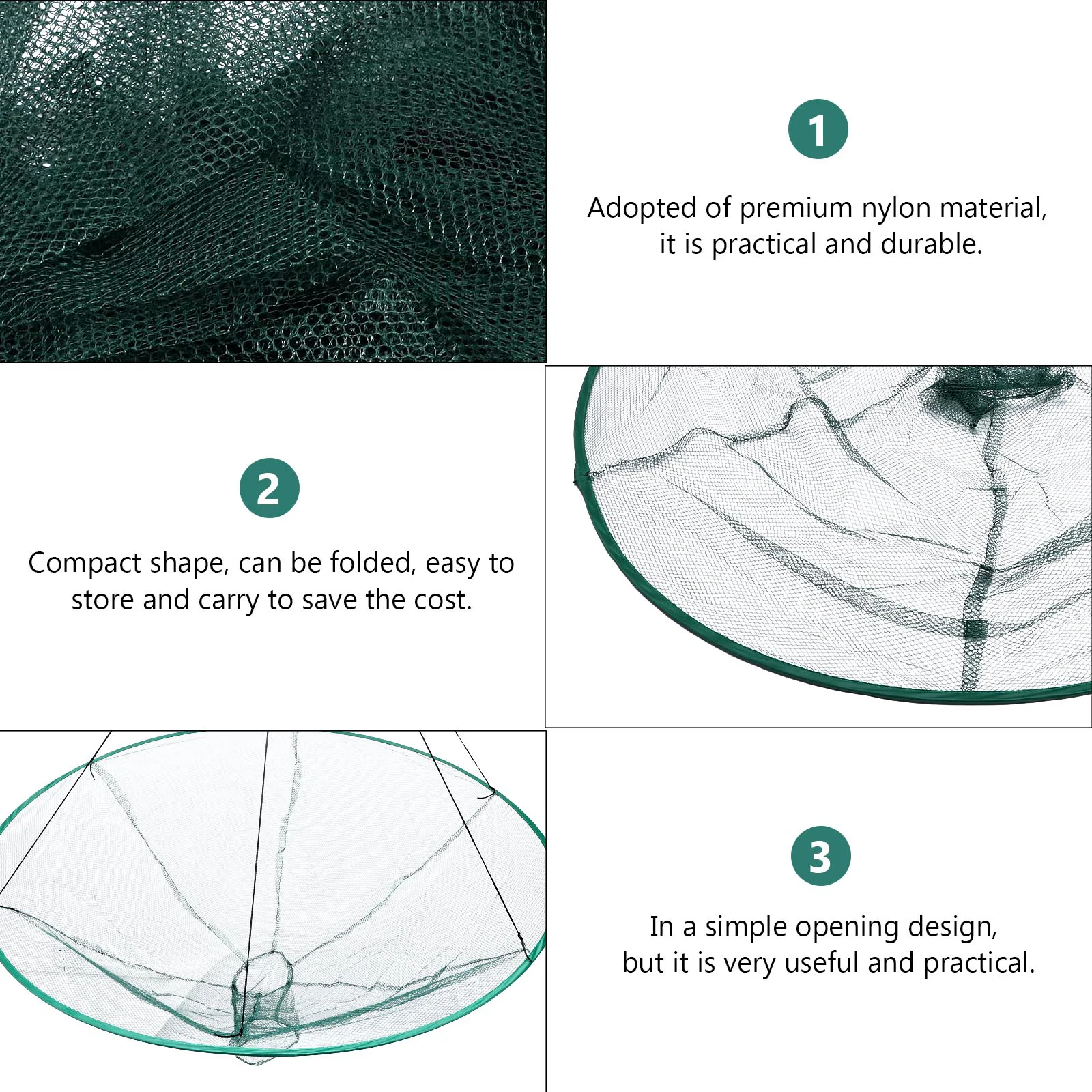 

Net Crab Portable Collapsible Landing Foldable Traps Shrimp Bait Mesh Minnow Pot Folding Nets Basket Catcher Crayfish Round