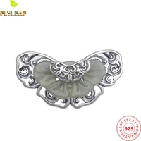 real 925 sterling silver jewelry vintage natural jade butterfly brooches for women original design luxury suit dress accessories