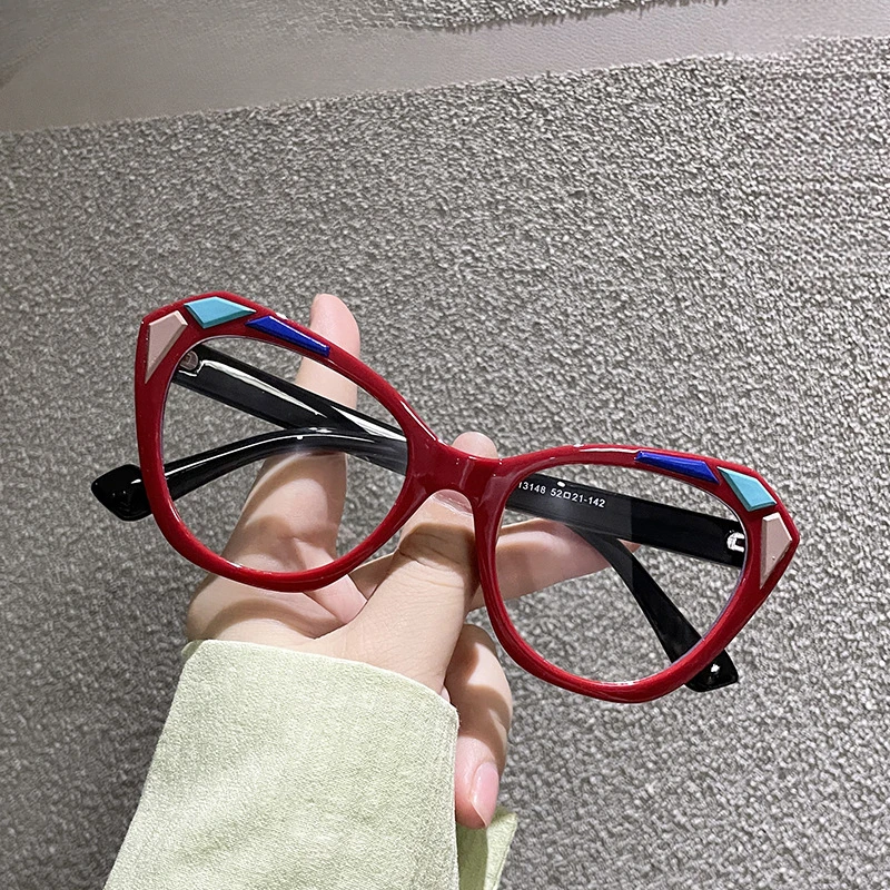 13148 Ретро Британский Кошачий Глаз Солнцезащитные Очки Большой Рамки Цвет Блока