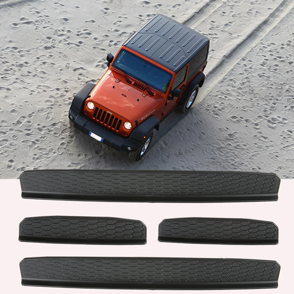 

For Jeep Wrangler JL 2018 2019 2/4-Door Accessories interior Door Sill Guards 4pcs/set Car Interior Door Sill Guards Protector