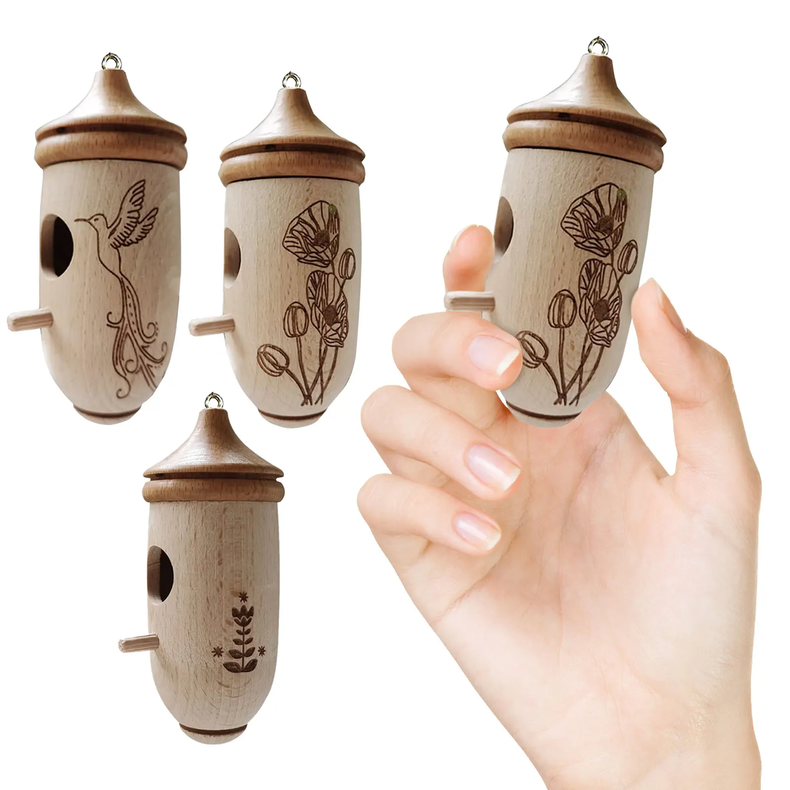 

Hummingbird House Breathable Nesting House For Small Birds Natural Wood Birds House Station For Outdoor Garden Yard Decoration