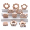 10Pcs/Lot Wooden Mini Animal Elephant Airplane Baby Teether DIY BPA Free Baby Pacifier Chain Nursing Teether Pendant Toys Gift 4
