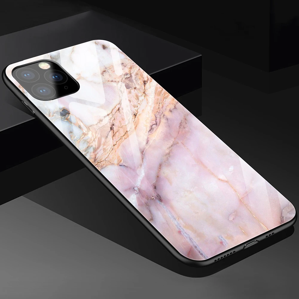 

Marble Protection Shell Phone Case for IPhone 11 13 12 Pro Max Mini 7 8 6 Plus Tempered Glass Cover for IPhone X XR XS SE2020