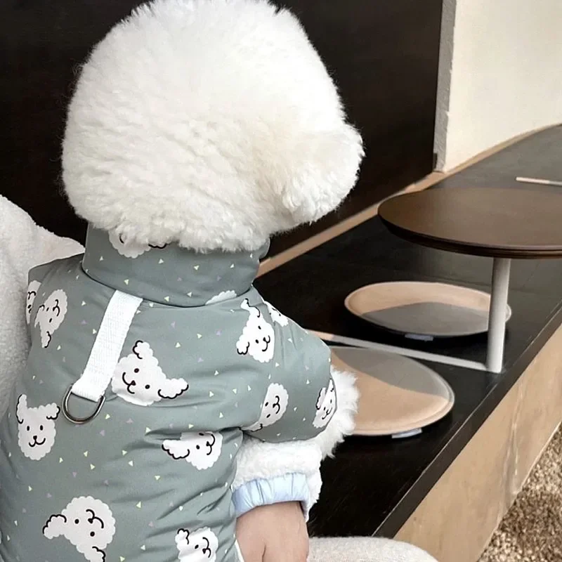 

Утолщенный теплый комбинезон для собак, одежда, зимний костюм для маленьких собак, костюм для йоркширского пуделя, мальтской куртки, пальто