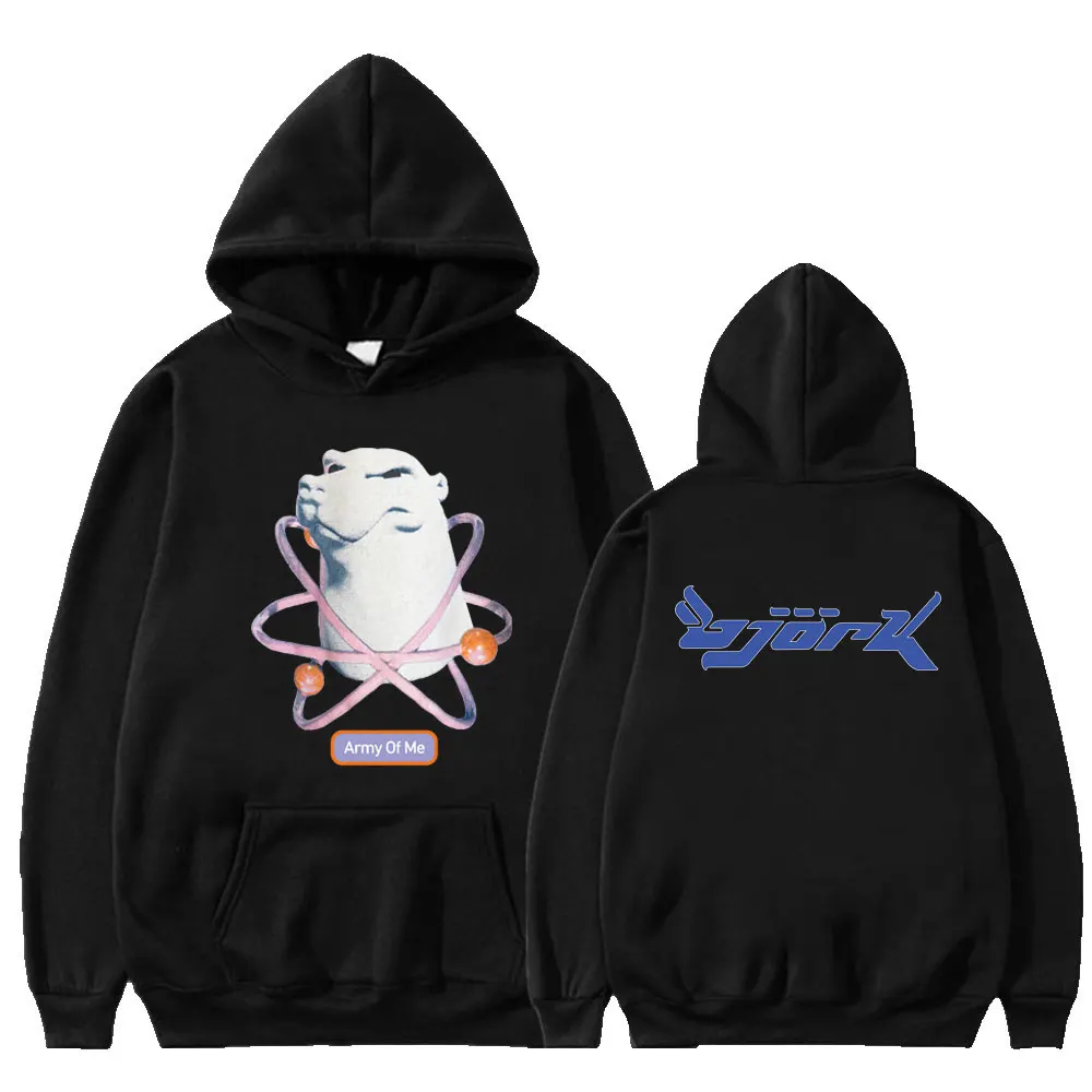 

Толстовка мужская в стиле 90-х певец Бьорк, армия меня, медведь, музыкальный альбом, модная повседневная Готическая толстовка, свободные худи, уличная одежда, топы