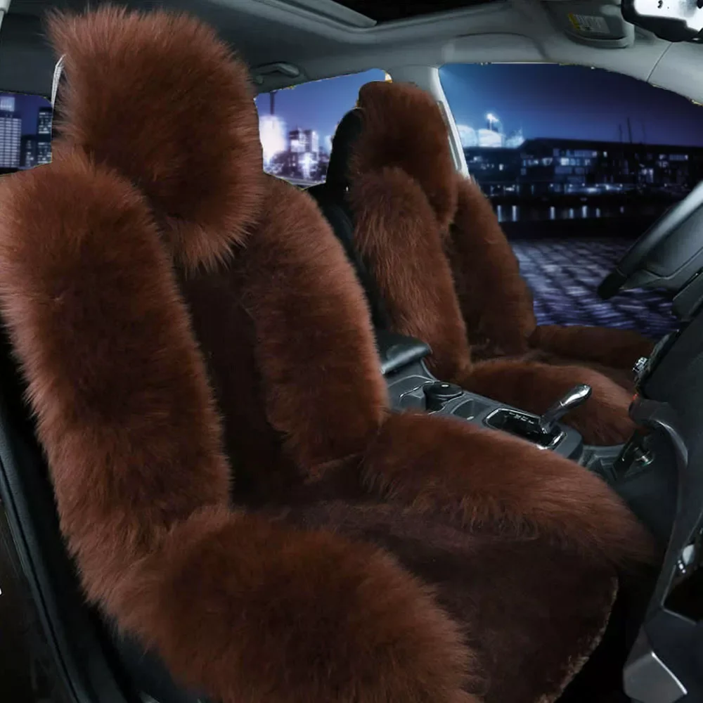 

NEW2023 Wool Car Covers Car Cushion Women Natural Sheepskin Plush Car Cover Winter Warm Car Decoration WSC02