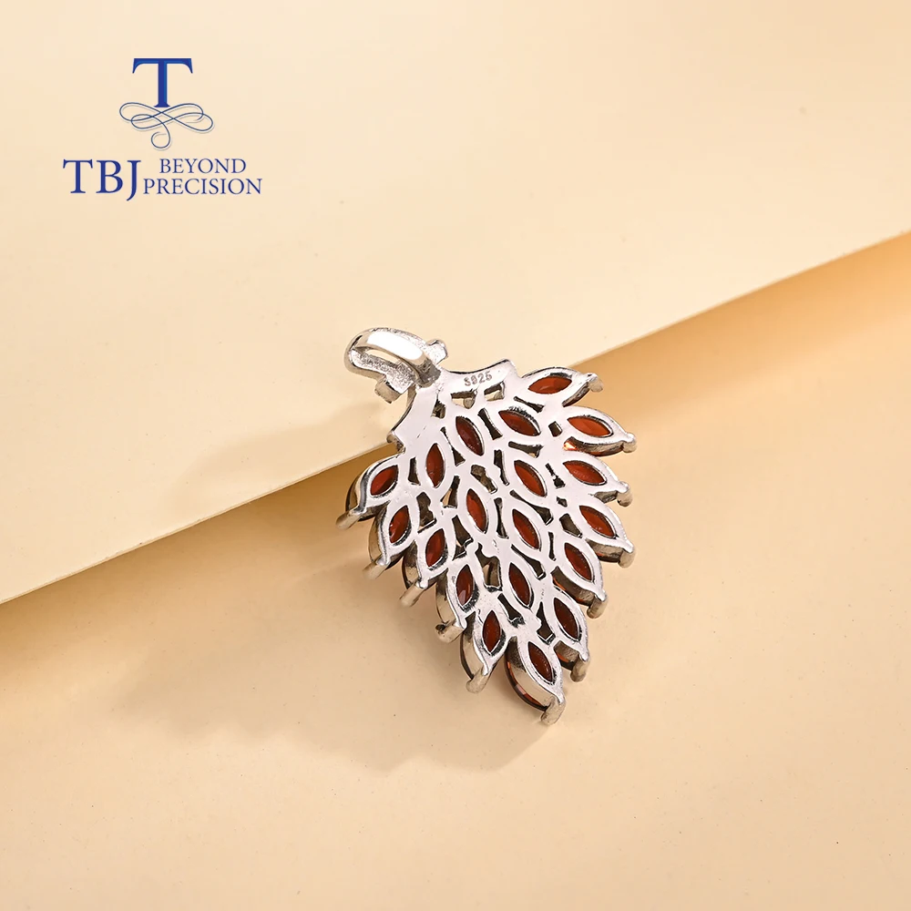 Женское Ожерелье с красным гранатом из серебра 925 пробы